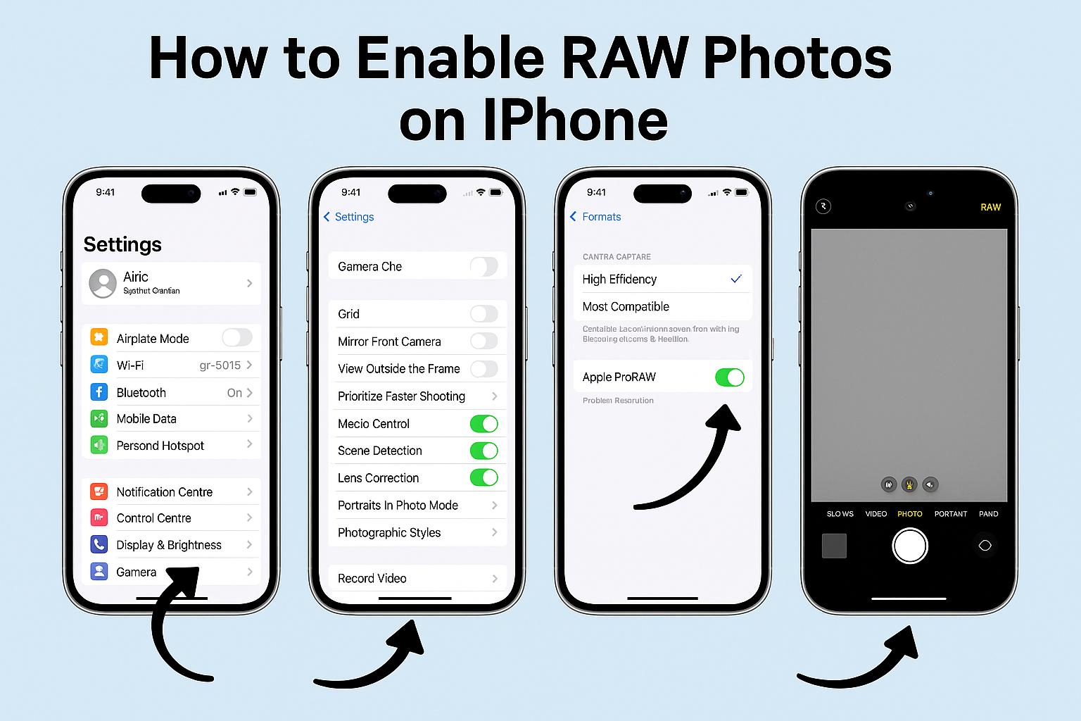 RAW Camera Settings iPhone