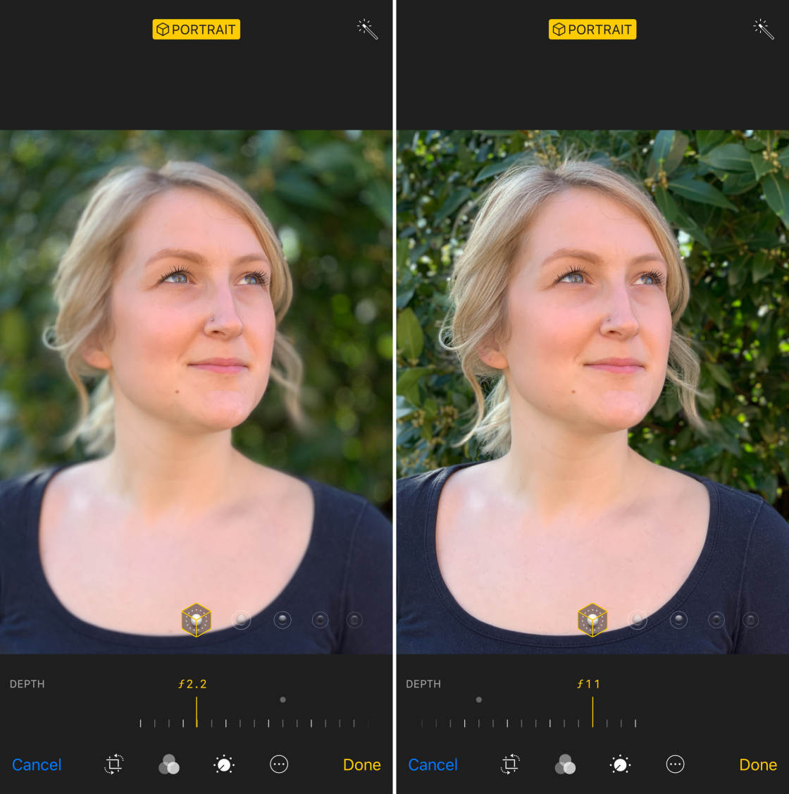 iPhones with portrait mode