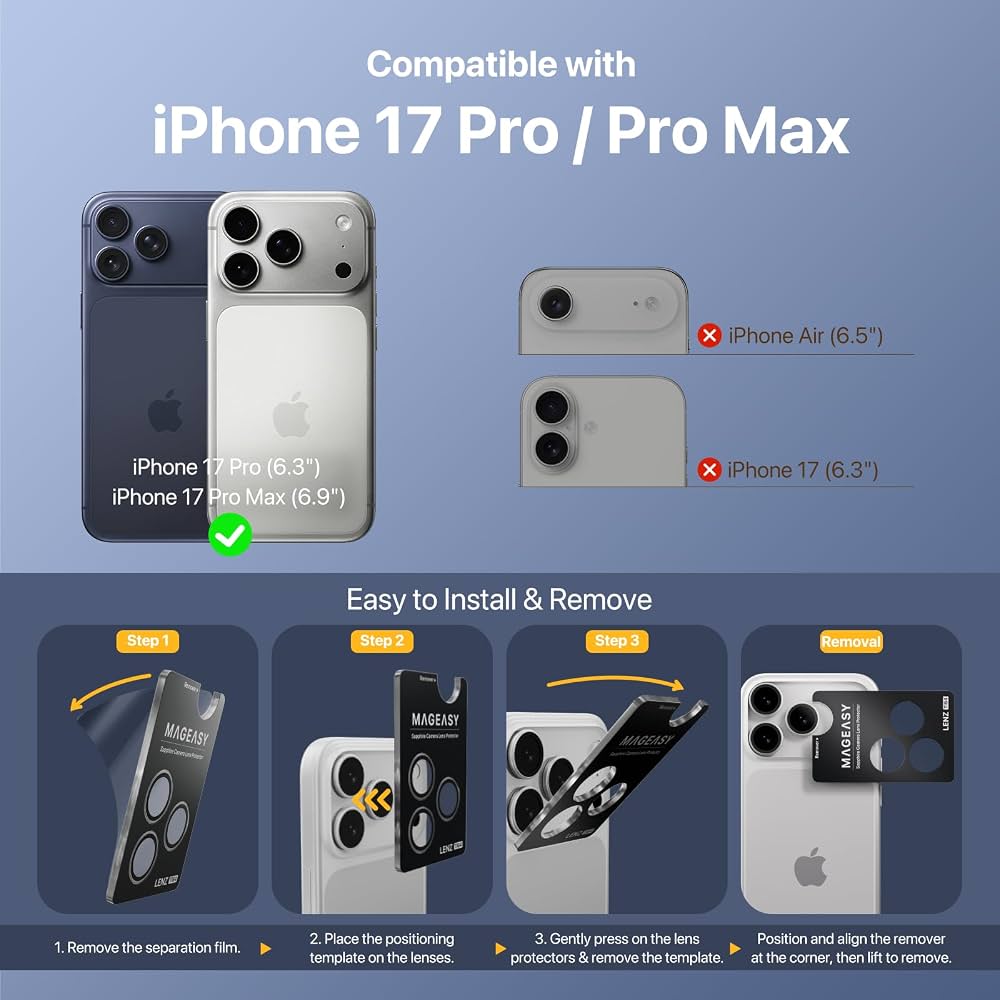 iPhone 17 pro max camera lens protector
